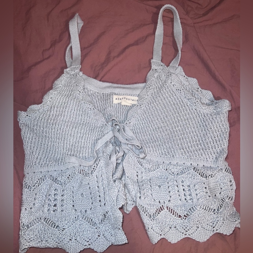 Blue knit top